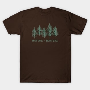 Outdoorsy Gift | NATURE equals NURTURE | Vintage Look | Tree Themed T-Shirt